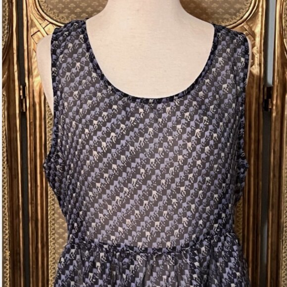 Xhileration. Sz Large. Chiffon Cover-up. Pinafore, or Dress Overlay. Tie. B51 - Picture 2 of 6